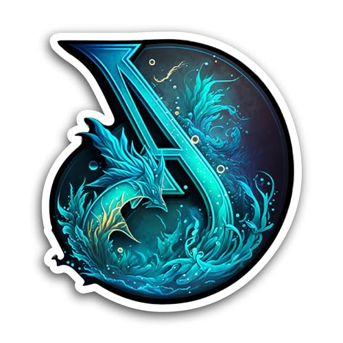 2 (Pieces) 3" and 5" Blue Letter A Sticker, Waterproof Vinyl Decals for Many Purpose Like Cars, Truc