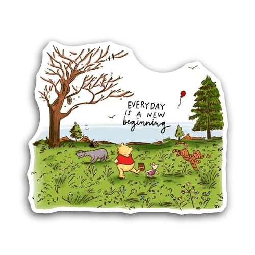 2 (Pieces) 3" and 5" Everyday is A New Beginning Text Sticker, Waterproof Vinyl Decals for Many Purp