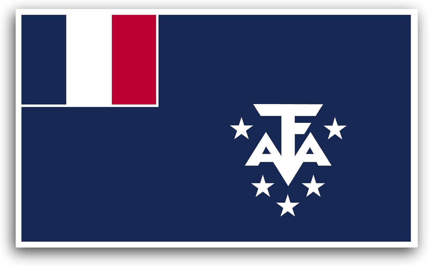 2 (Pieces) 3" and 5" French Southern and Antarctic Lands Flag Sticker, Waterproof Vinyl Decals for Many Purpose Like Cars, Trucks, Laptops, Phones, Windows and More