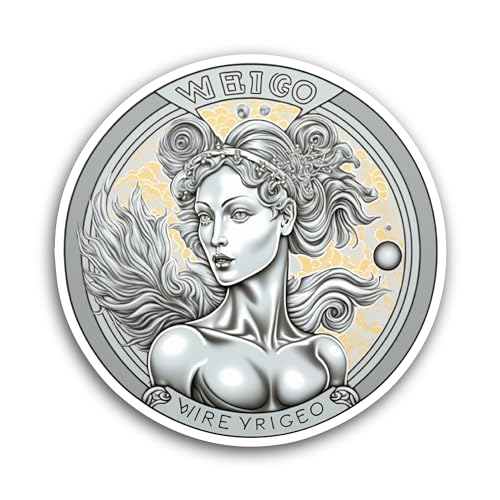 2 (Pieces) 3" and 5" Silver Antique Coin Sticker, Waterproof Vinyl Decals for Many Purpose Like Cars