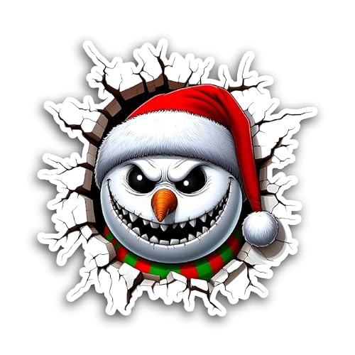 2 (Pieces) 3" and 5" Snowman Face Sticker, Waterproof Vinyl Decals for Many Purpose Like Cars, Truck