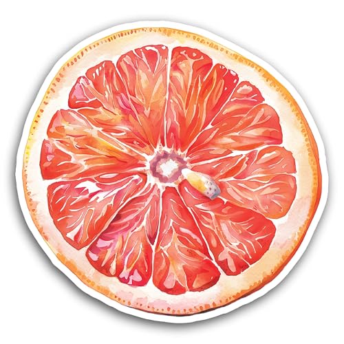 2 (Pieces) 3" and 5" Grapefruit Slice Sticker, Waterproof Vinyl Decals for Many Purpose Like Cars, T