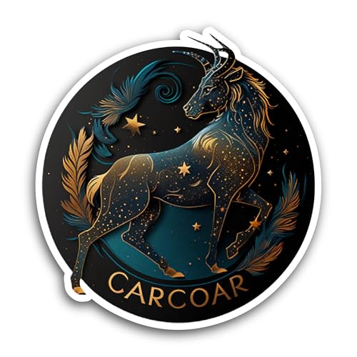2 (Pieces) 3" and 5" Zodiac Sign of The Goat Sticker, Waterproof Vinyl Decals for Many Purpose Like 