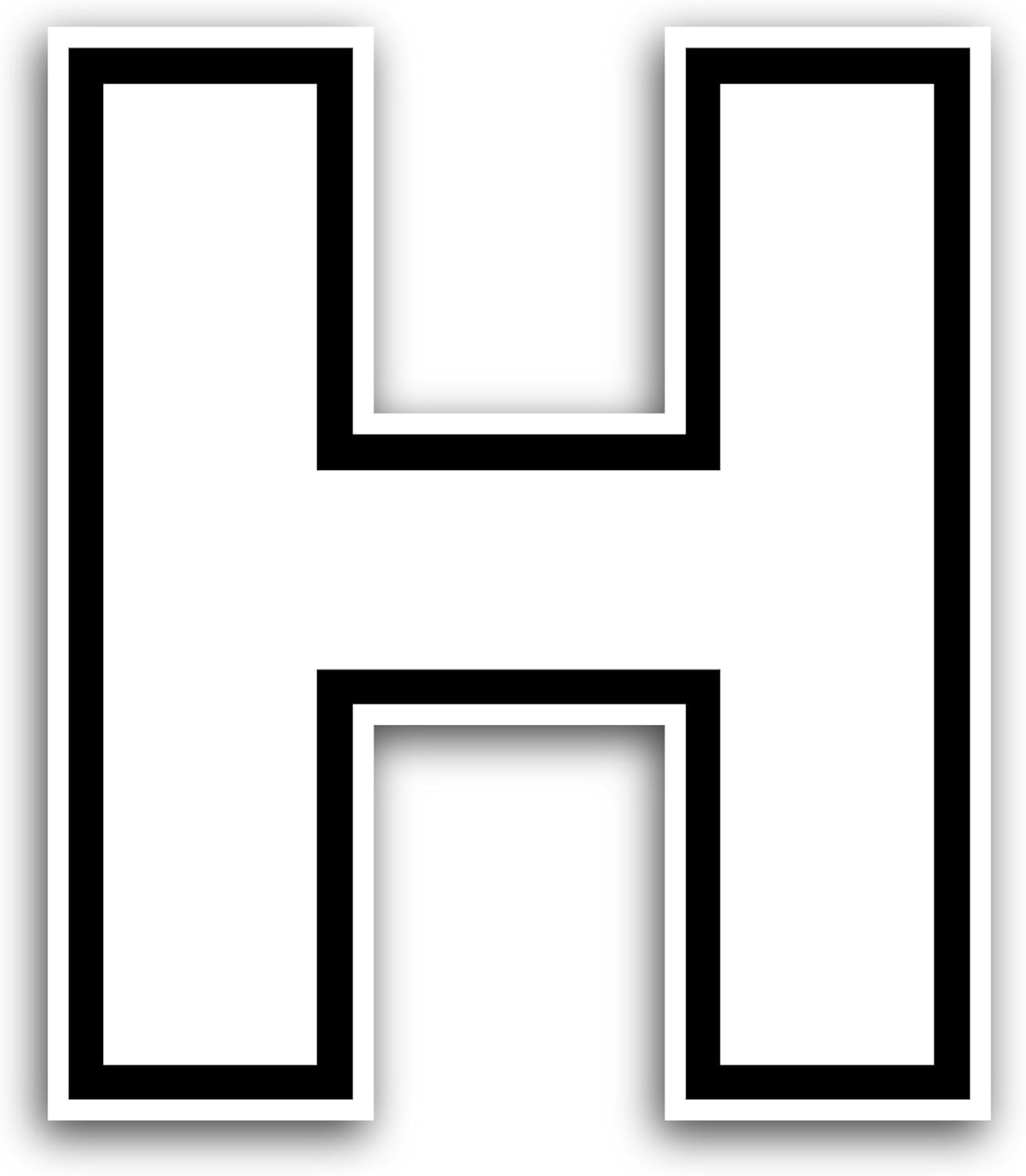 2 (Pieces) 3" and 5" Letter H Sticker, Waterproof Vinyl Decals for Many Purpose Like Cars, Trucks, Laptops, Phones, Windows and More