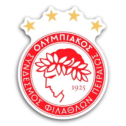 2 (Pieces) 3" and 5" Olympiac0s FC Sticker, Waterproof Vinyl Decals for Many Purpose Like Cars, Truc