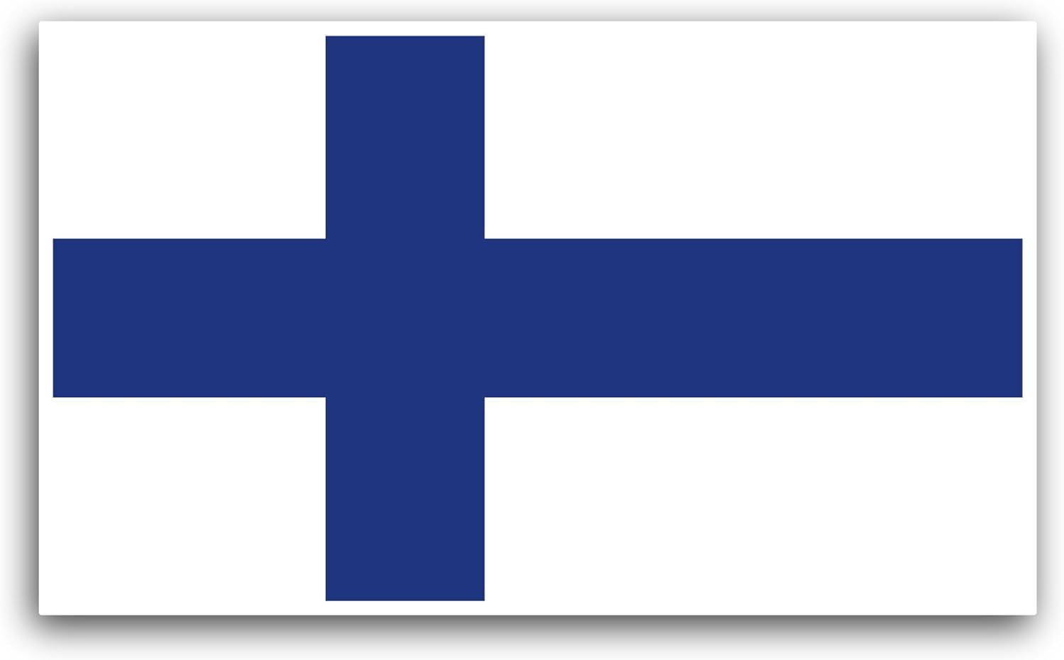 2 (Pieces) 3" and 5" Finland Flag Sticker, Waterproof Vinyl Decals for Many Purpose Like Cars, Trucks, Laptops, Phones, Windows and More