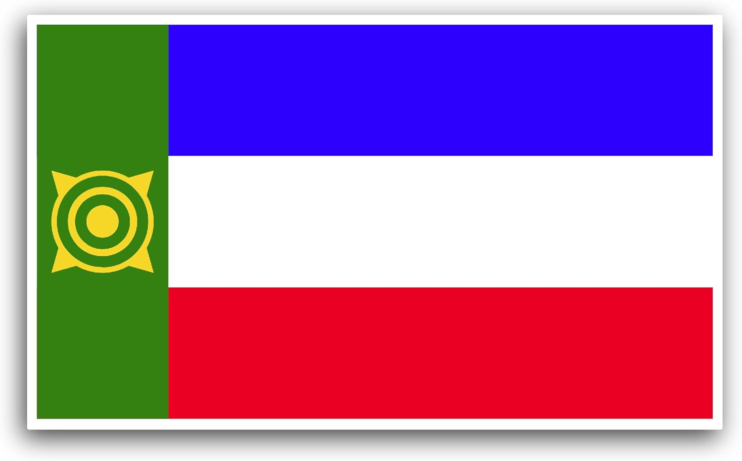 2 (Pieces) 3" and 5" Khakassia Flag Sticker, Waterproof Vinyl Decals for Many Purpose Like Cars, Trucks, Laptops, Phones, Windows and More