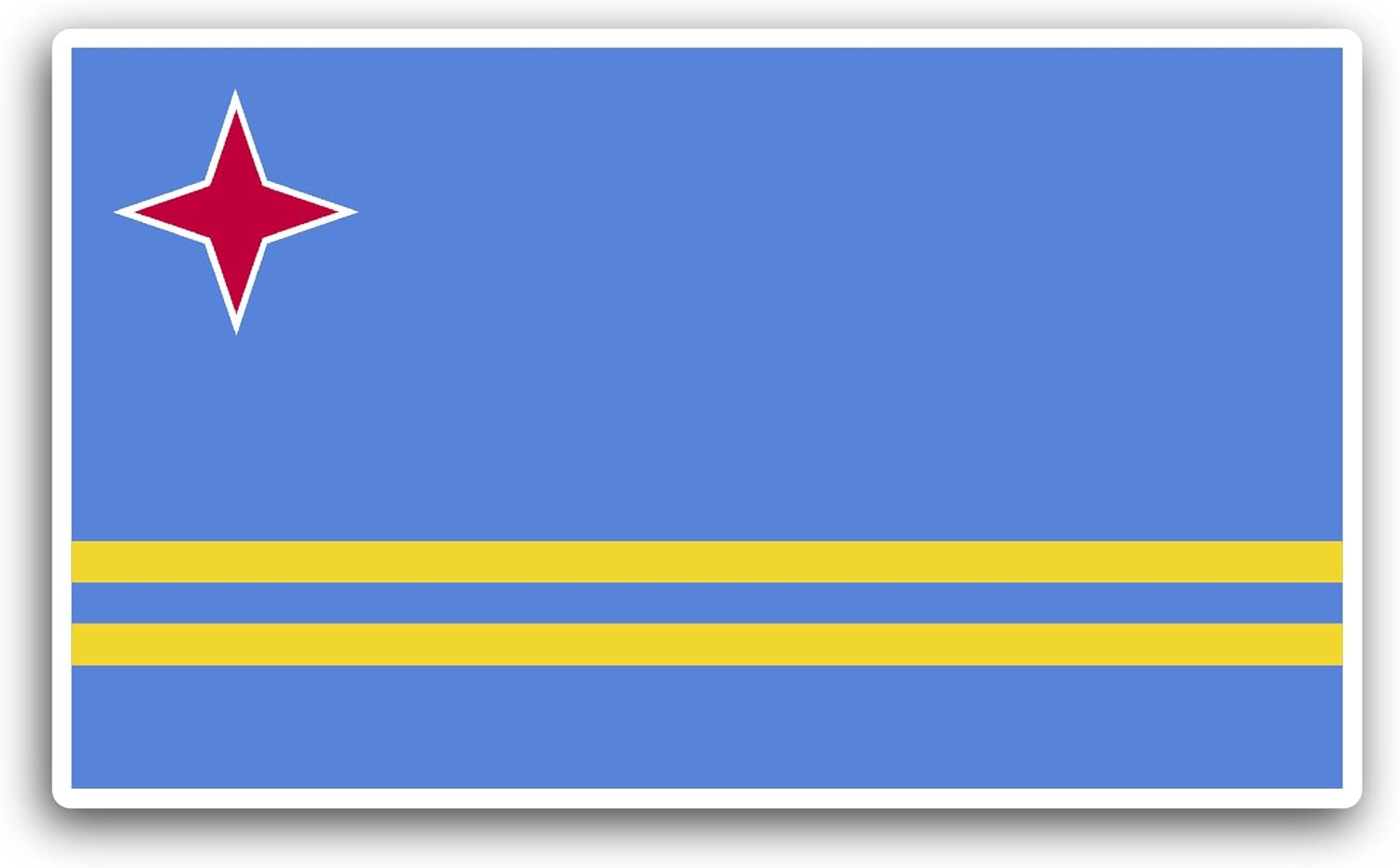 2 (Pieces) 3" and 5" Aruba Flag Sticker, Waterproof Vinyl Decals for Many Purpose Like Cars, Trucks, Laptops, Phones, Windows and More