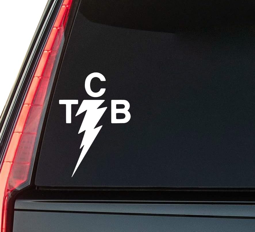 TCB Window Vinyl Decal Sticker 6" (White), Waterproof Vinyl Decals for Many Purpose Like Cars, Trucks, Laptops, Phones, Windows and More