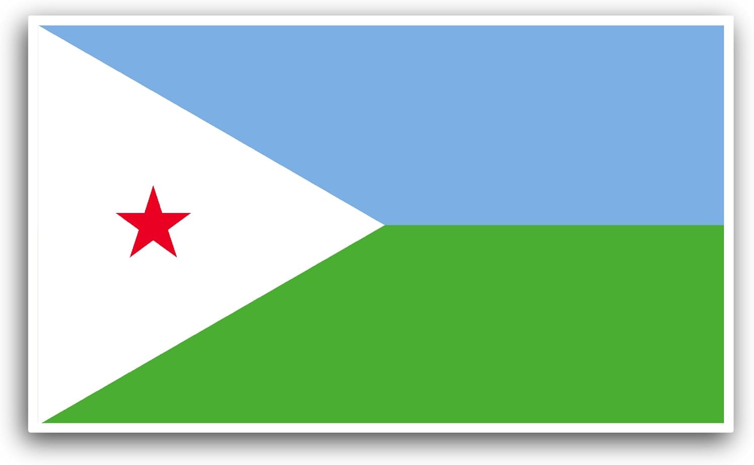 2 (Pieces) 3" and 5" Djibouti Flag Sticker, Waterproof Vinyl Decals for Many Purpose Like Cars, Trucks, Laptops, Phones, Windows and More