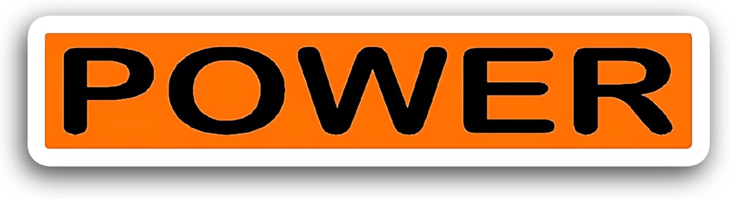 2 (Pieces) 3" and 5" Power Sticker, Waterproof Vinyl Decals for Many Purpose Like Cars, Trucks, Laptops, Phones, Windows and More
