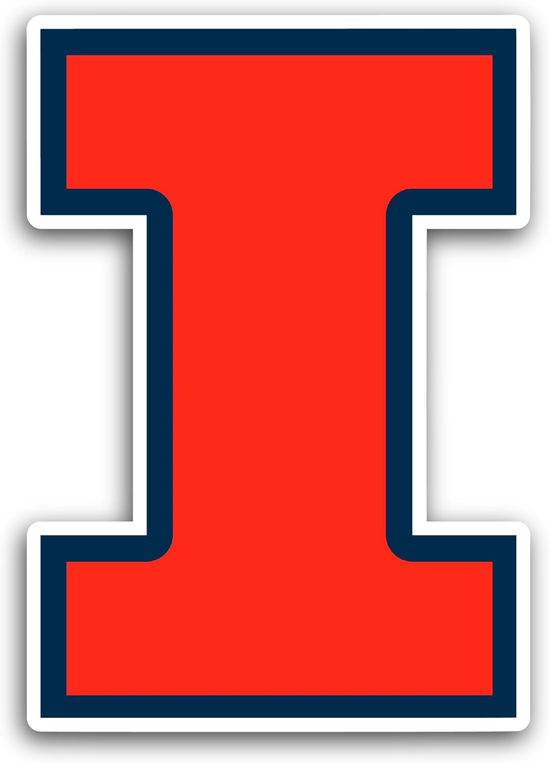 2 (Pieces) 3" and 5" Ill1nois Fighting Illin1 Logo Sticker, Waterproof Vinyl Decals for Many Purpose Like Cars, Trucks, Laptops, Phones, Windows and More