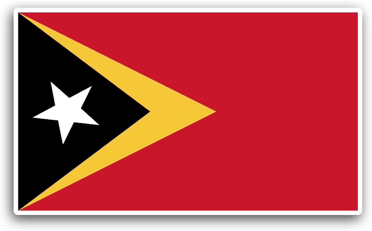 2 (Pieces) 3" and 5" East Timor Flag Sticker, Waterproof Vinyl Decals for Many Purpose Like Cars, Trucks, Laptops, Phones, Windows and More