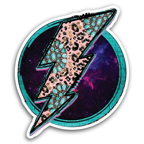 2 (Pieces) 3" and 5" Colorful Lightning Sticker, Waterproof Vinyl Decals for Many Purpose Like Cars,
