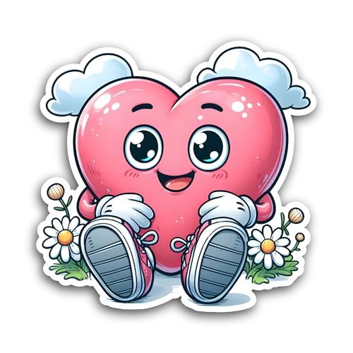 2 (Pieces) 3" and 5" Pink Heart Sticker, Waterproof Vinyl Decals for Many Purpose Like Cars, Trucks,