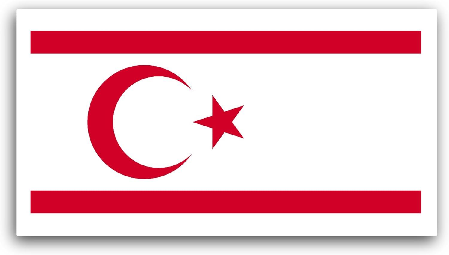 2 (Pieces) 3" and 5" Turkish Republic of Northern Cyprus Sticker, Waterproof Vinyl Decals for Many Purpose Like Cars, Trucks, Laptops, Phones, Windows and More