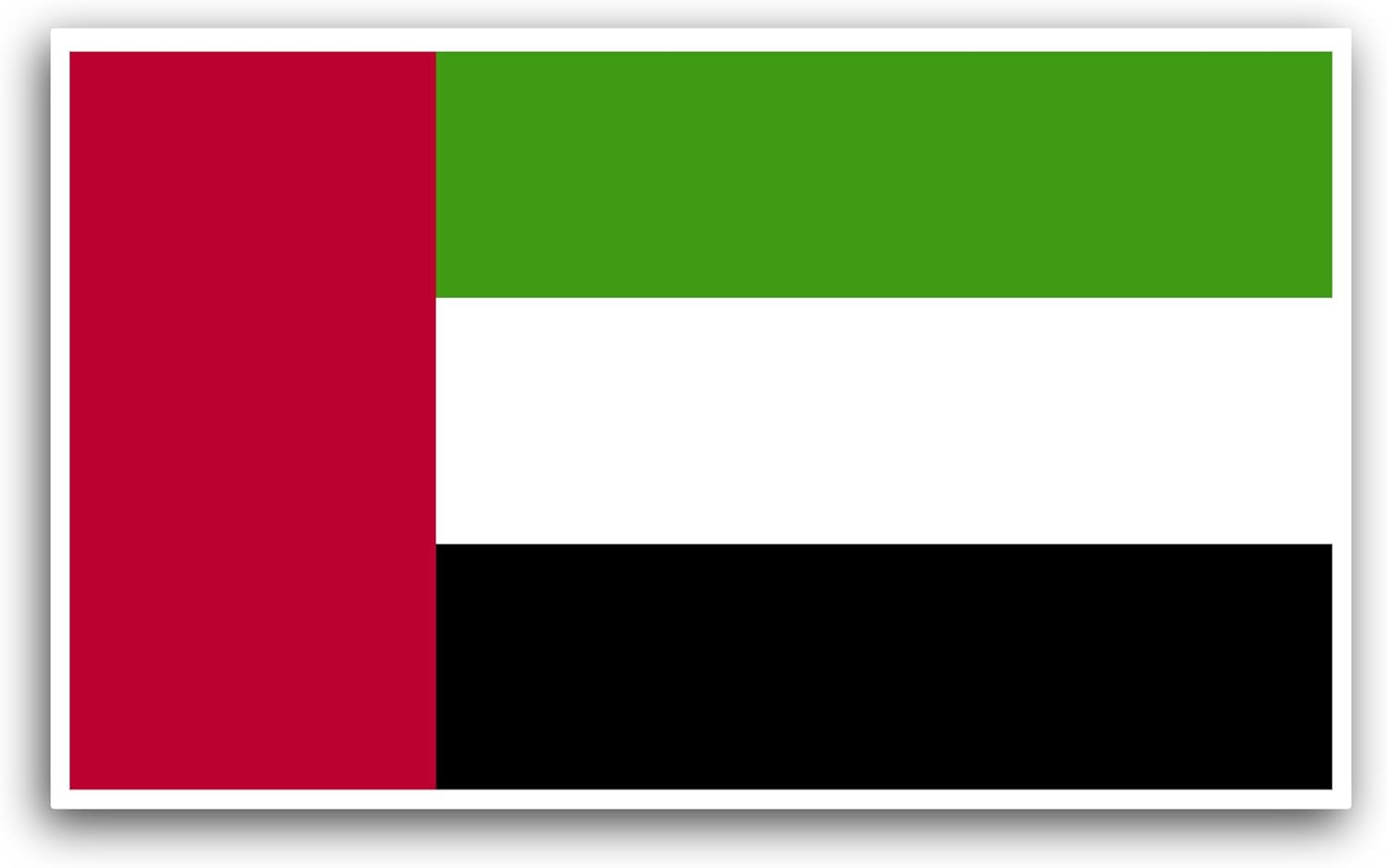 2 (Pieces) 3" and 5" United Aram Emirates Flag Sticker, Waterproof Vinyl Decals for Many Purpose Like Cars, Trucks, Laptops, Phones, Windows and More