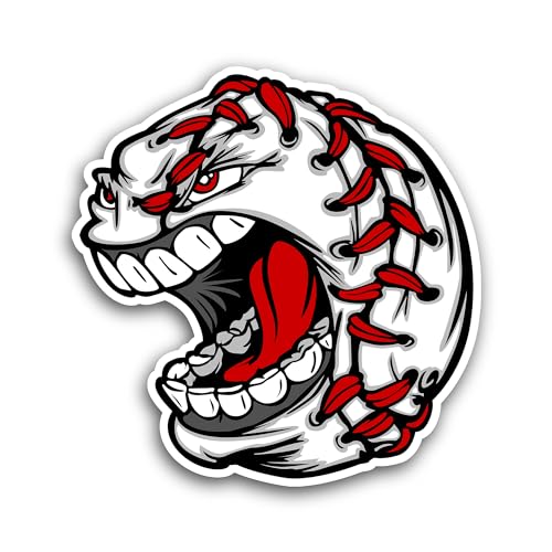 2 (Pieces) 3" and 5" Baseball Face Sticker, Waterproof Vinyl Decals for Many Purpose Like Cars, Truc