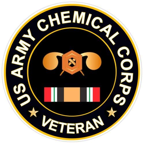 2 (Pieces) 3" and 5" Stickers n Decals US Army Chemical Corps Veteran Sticker Vinyl Decal Sticker, W