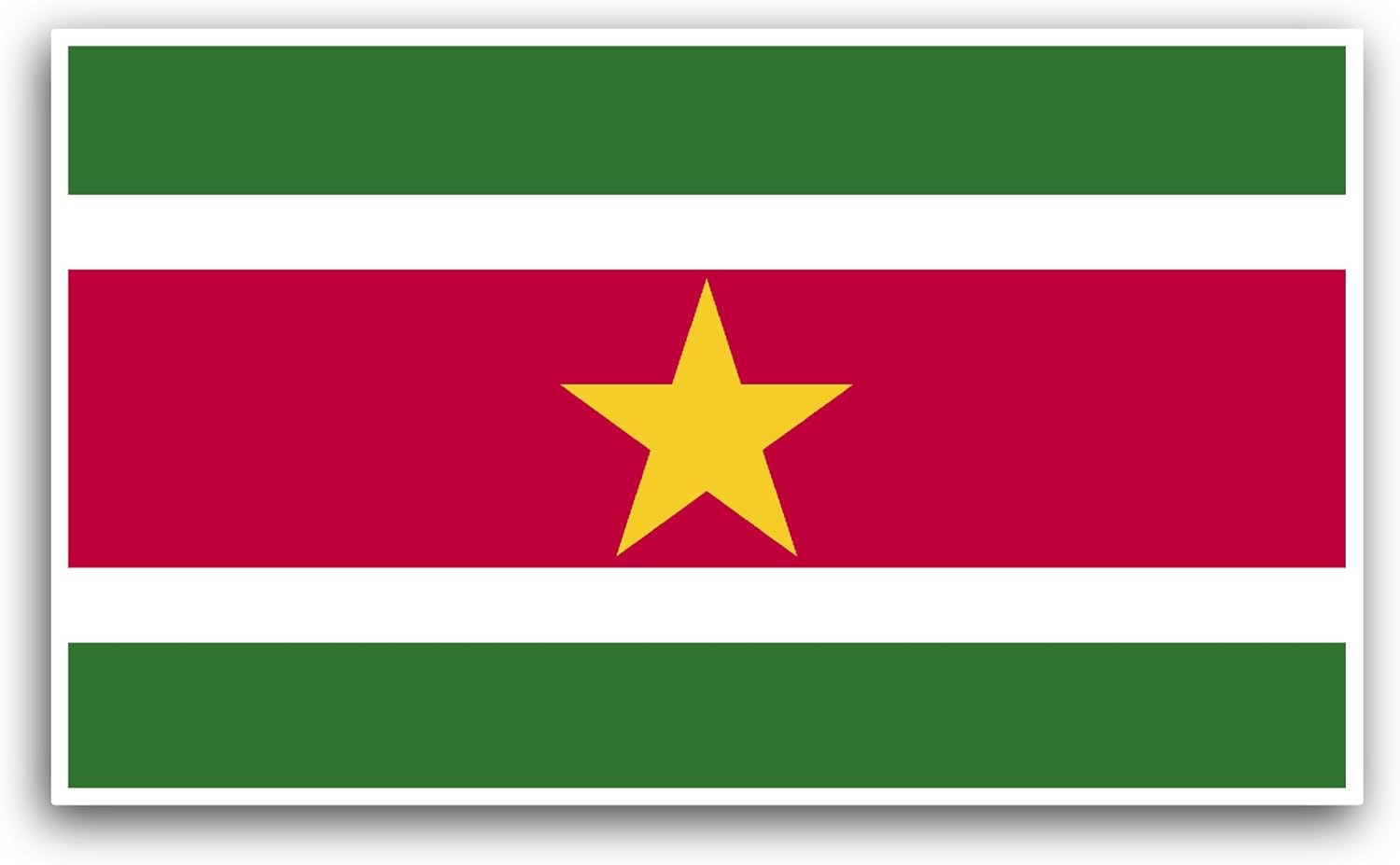 2 (Pieces) 3" and 5" Suriname Flag Sticker, Waterproof Vinyl Decals for Many Purpose Like Cars, Trucks, Laptops, Phones, Windows and More