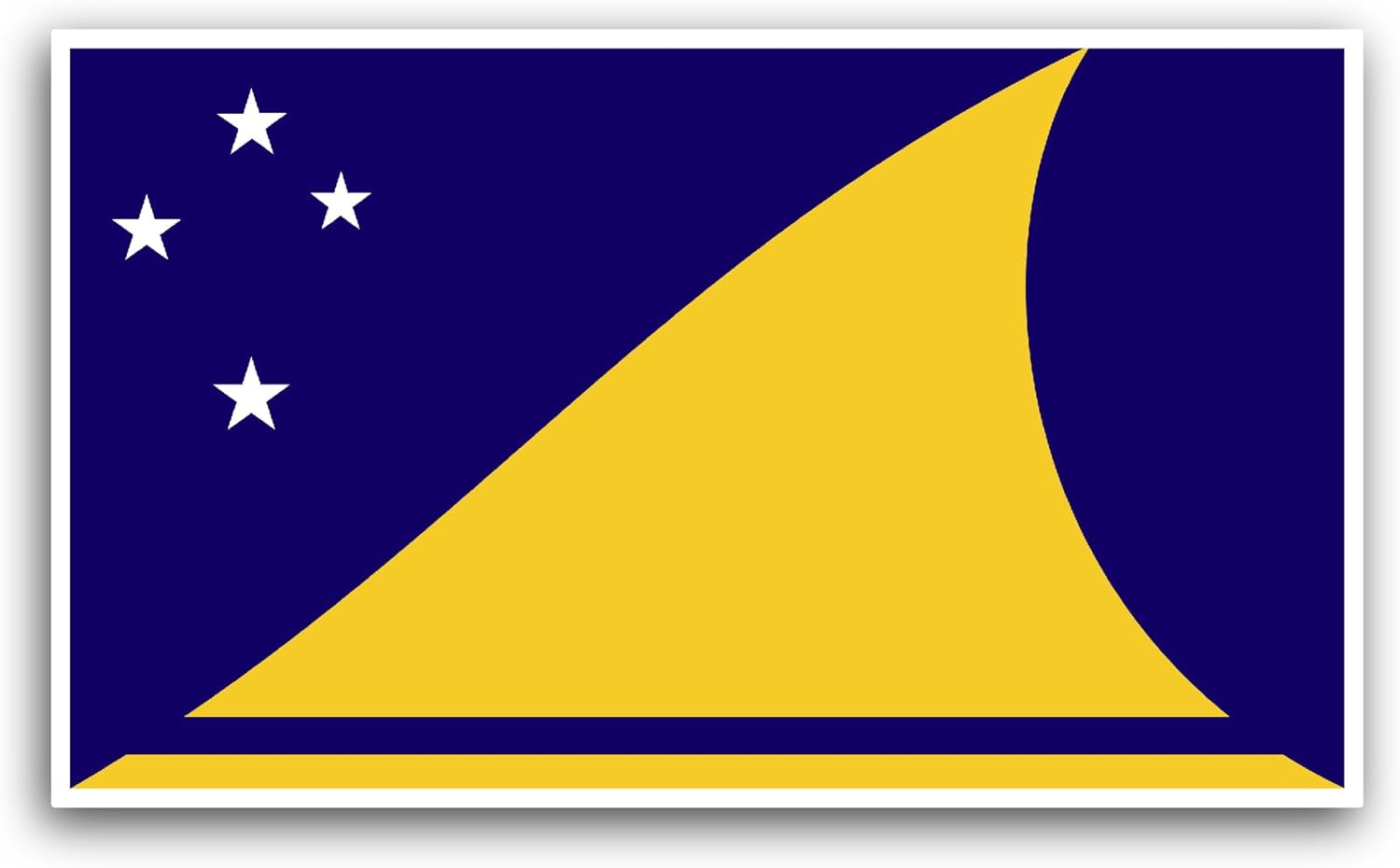 2 (Pieces) 3" and 5" Tokelau Flag Sticker, Waterproof Vinyl Decals for Many Purpose Like Cars, Trucks, Laptops, Phones, Windows and More