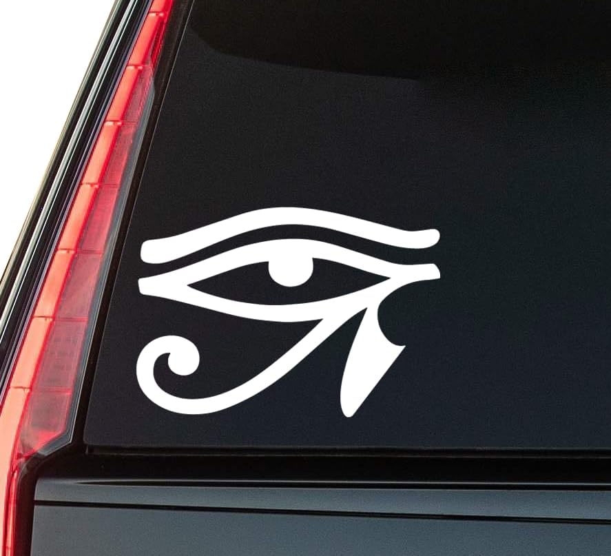 Eye of Horus Window Vinyl Decal Sticker 6" (White), Waterproof Vinyl Decals for Many Purpose Like Cars, Trucks, Laptops, Phones, Windows and More