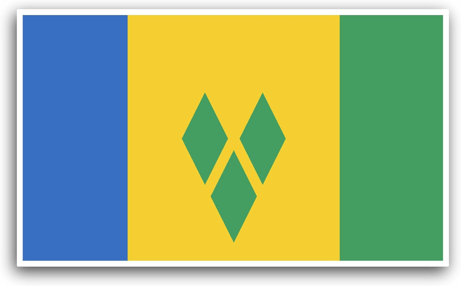 2 (Pieces) 3" and 5" Saint Vincent and The Grenadines Flag Sticker, Waterproof Vinyl Decals for Many Purpose Like Cars, Trucks, Laptops, Phones, Windows and More