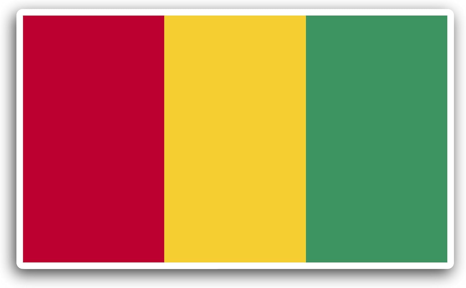 2 (Pieces) 3" and 5" Guinea Flag Sticker, Waterproof Vinyl Decals for Many Purpose Like Cars, Trucks, Laptops, Phones, Windows and More