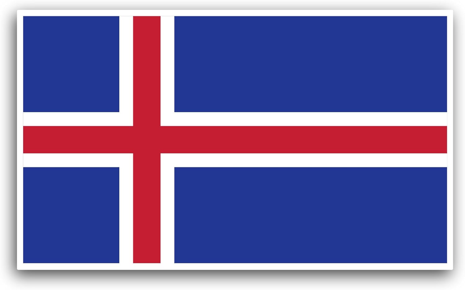 2 (Pieces) 3" and 5" Iceland Flag Sticker, Waterproof Vinyl Decals for Many Purpose Like Cars, Trucks, Laptops, Phones, Windows and More