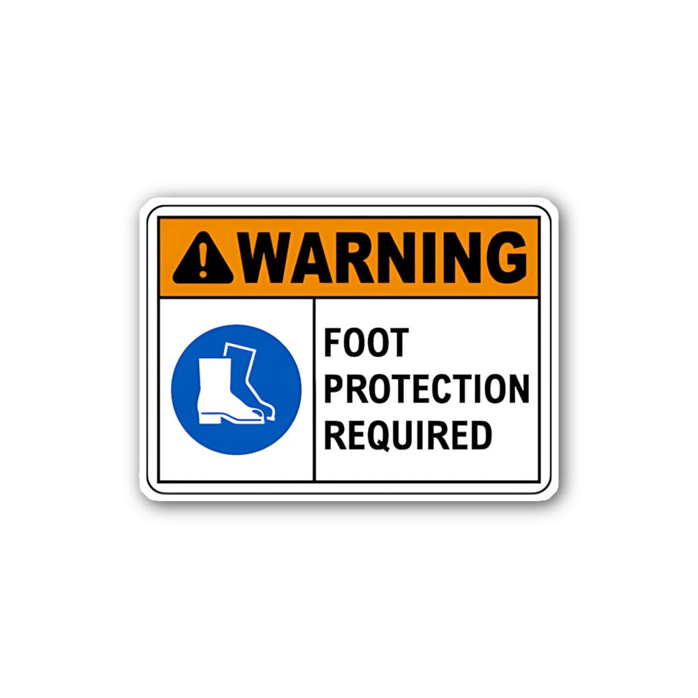 2 (Pieces) 3" and 5" Required Safety Boots Signage Sticker, Waterproof Vinyl Decals for Many Purpose