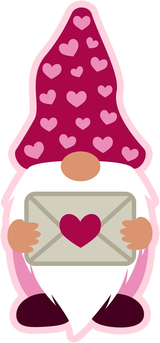 Inspirational Quote Love Letter Valentine Garden Gnome Motivational Sticker Vinyl Decal Motivation Stickers- 5" Vinyl Sticker Waterproof