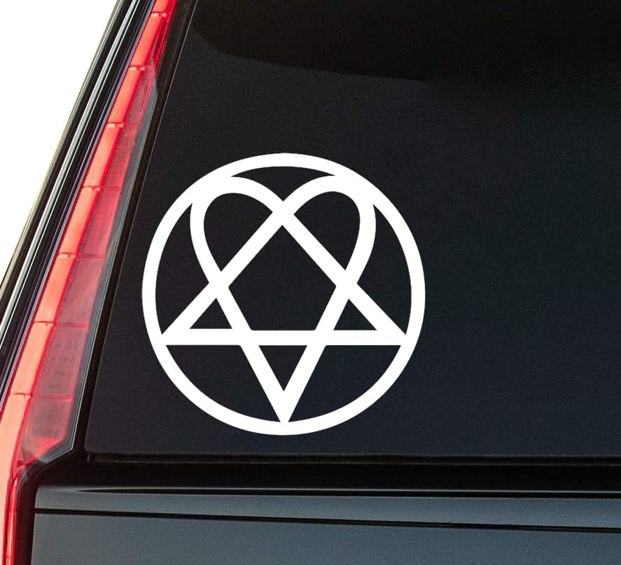 Heartagr@m Window Vinyl Decal Sticker 6" (White), Waterproof Vinyl Decals for Many Purpose Like Cars, Trucks, Laptops, Phones, Windows and More