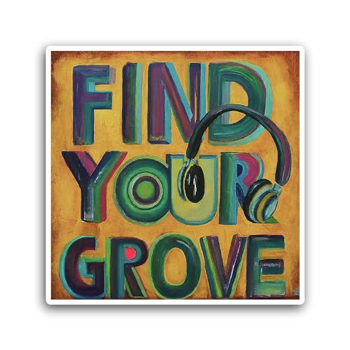 2 (Pieces) 3" and 5" Find Your Grove Text Sticker, Waterproof Vinyl Decals for Many Purpose Like Car