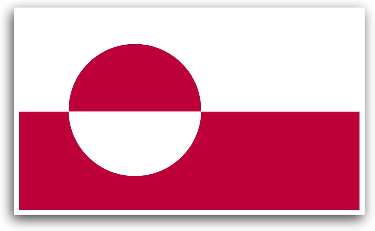 2 (Pieces) 3" and 5" Greenland Flag Sticker, Waterproof Vinyl Decals for Many Purpose Like Cars, Trucks, Laptops, Phones, Windows and More