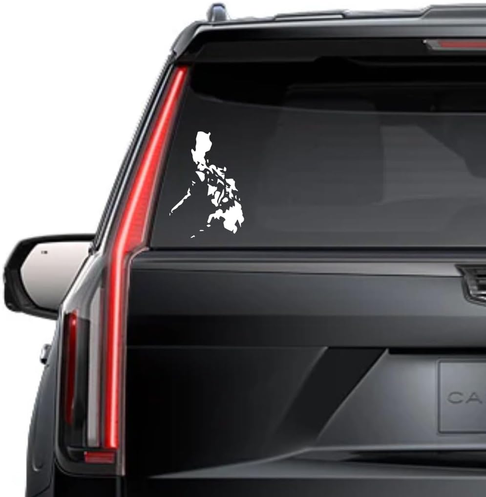 Philippines Country Window Vinyl Decal Sticker 6" (White), Waterproof Vinyl Decals for Many Purpose Like Cars, Trucks, Laptops, Phones, Windows and More