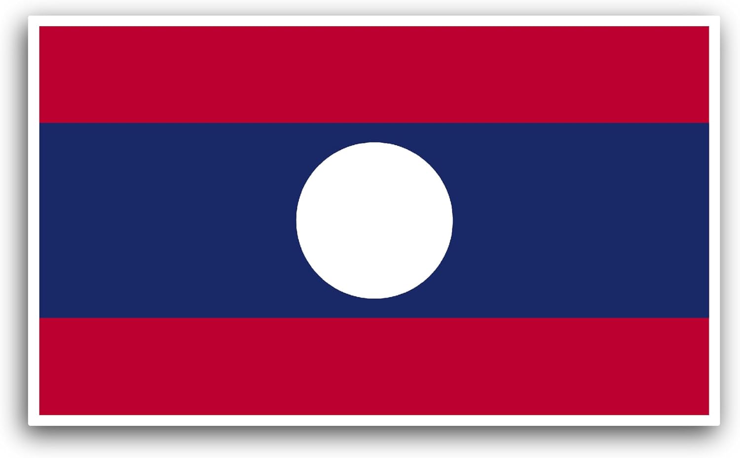 2 (Pieces) 3" and 5" Laos Flag Sticker, Waterproof Vinyl Decals for Many Purpose Like Cars, Trucks, Laptops, Phones, Windows and More