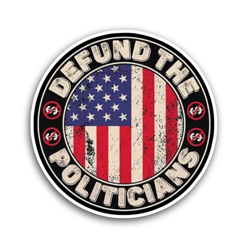 2 (Pieces) 3" and 5" Defund The Politician Sticker, Waterproof Vinyl Decals for Many Purpose Like Ca