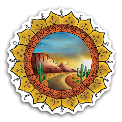 2 (Pieces) 3" and 5" Cactus in A Desert Sticker, Waterproof Vinyl Decals for Many Purpose Like Cars,