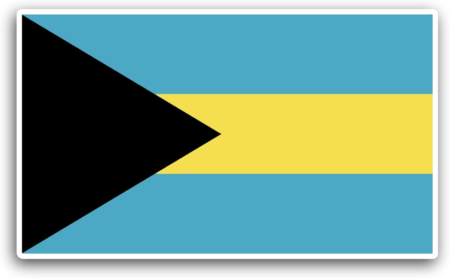 2 (Pieces) 3" and 5" Bahamas Flag Sticker, Waterproof Vinyl Decals for Many Purpose Like Cars, Trucks, Laptops, Phones, Windows and More