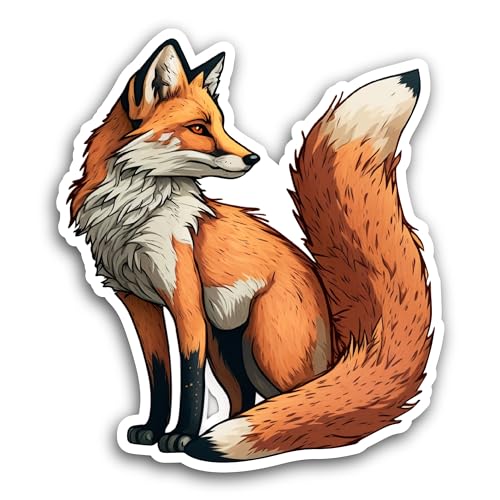 2 (Pieces) 3" and 5" Fox Sticker, Waterproof Vinyl Decals for Many Purpose Like Cars, Trucks, Laptop