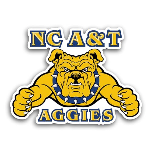 2 (Pieces) 3" and 5" North Caro0ina A&T Aggies Sticker, Waterproof Vinyl Decals for Many Purpose Lik