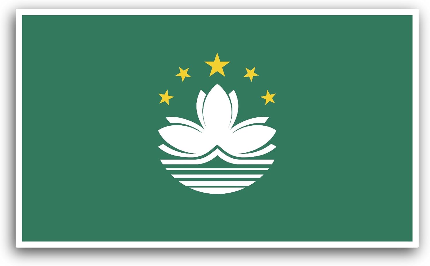 2 (Pieces) 3" and 5" Macau Flag Sticker, Waterproof Vinyl Decals for Many Purpose Like Cars, Trucks, Laptops, Phones, Windows and More