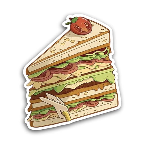 2 (Pieces) 3" and 5" Sandwich Sticker, Waterproof Vinyl Decals for Many Purpose Like Cars, Trucks, L