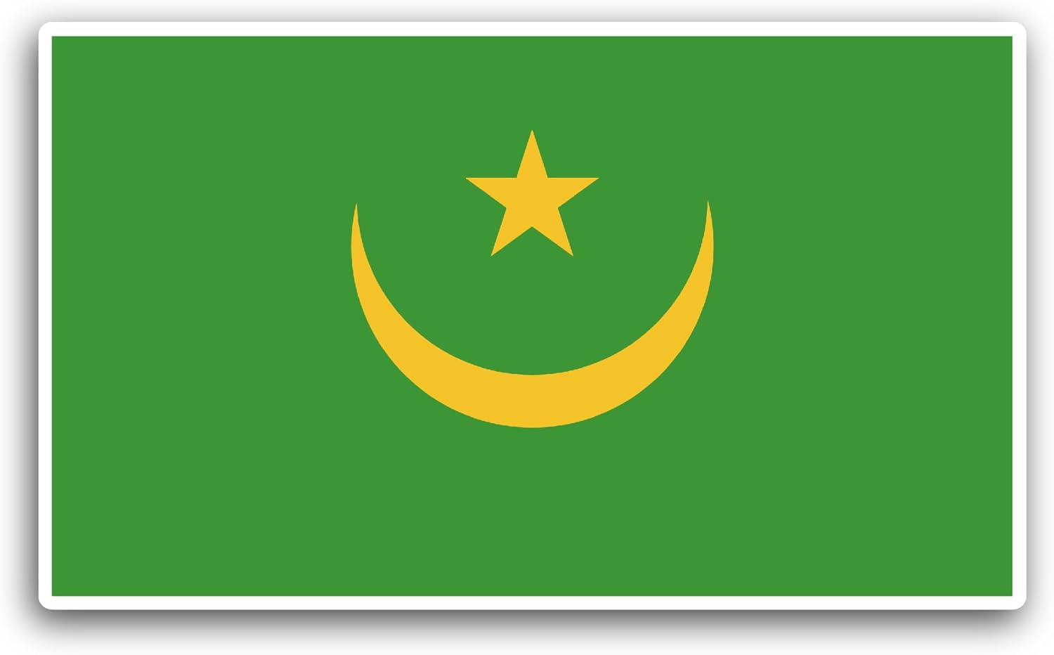 2 (Pieces) 3" and 5" Mauritania Flag Sticker, Waterproof Vinyl Decals for Many Purpose Like Cars, Trucks, Laptops, Phones, Windows and More