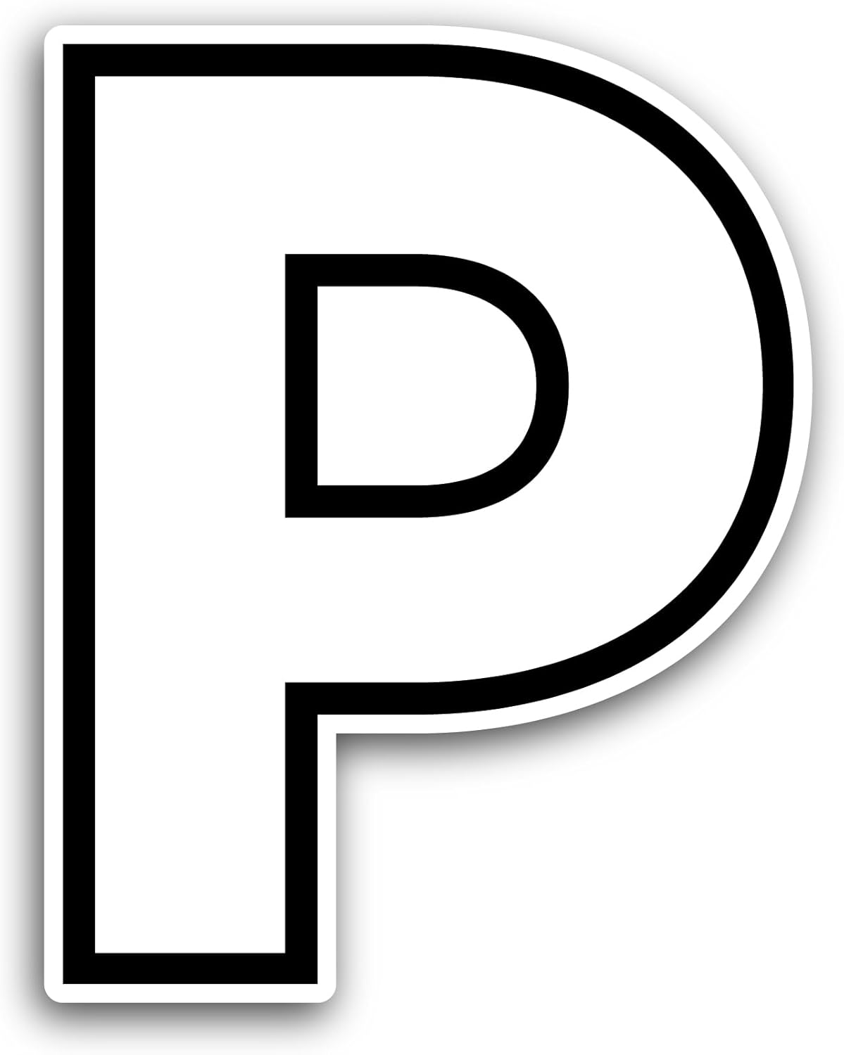 2 (Pieces) 3" and 5" Letter P Sticker, Waterproof Vinyl Decals for Many Purpose Like Cars, Trucks, Laptops, Phones, Windows and More