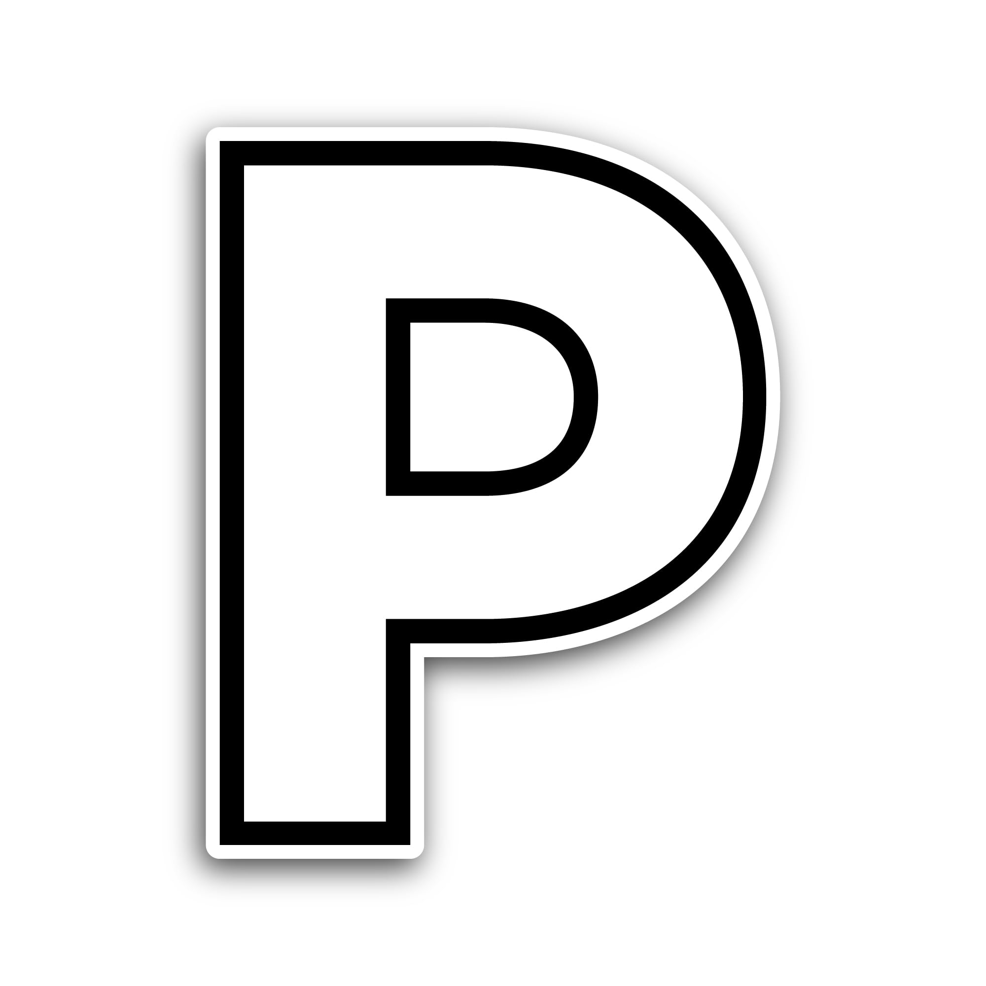 2 (Pieces) 3" and 5" Letter P Sticker, Waterproof Vinyl Decals for Many Purpose Like Cars, Trucks, L