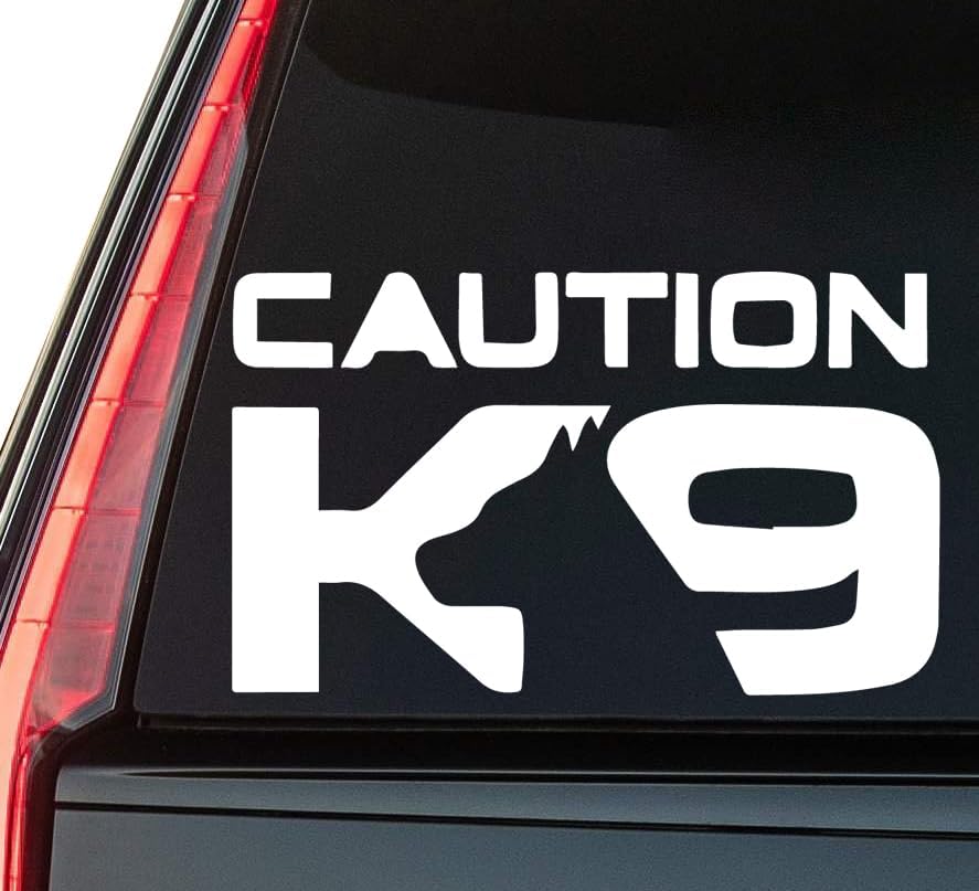 K9 Window Vinyl Decal Sticker 6" (White), Waterproof Vinyl Decals for Many Purpose Like Cars, Trucks, Laptops, Phones, Windows and More