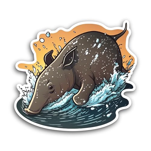 2 (Pieces) 3" and 5" Rhino Drinking Water Sticker, Waterproof Vinyl Decals for Many Purpose Like Car