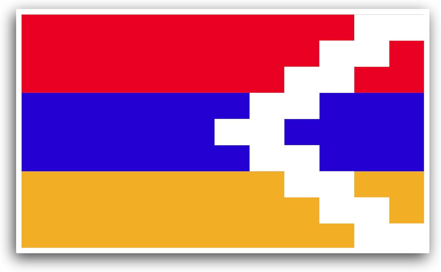 2 (Pieces) 3" and 5" Nagorno - Karabakh Republic Flag Sticker, Waterproof Vinyl Decals for Many Purpose Like Cars, Trucks, Laptops, Phones, Windows and More