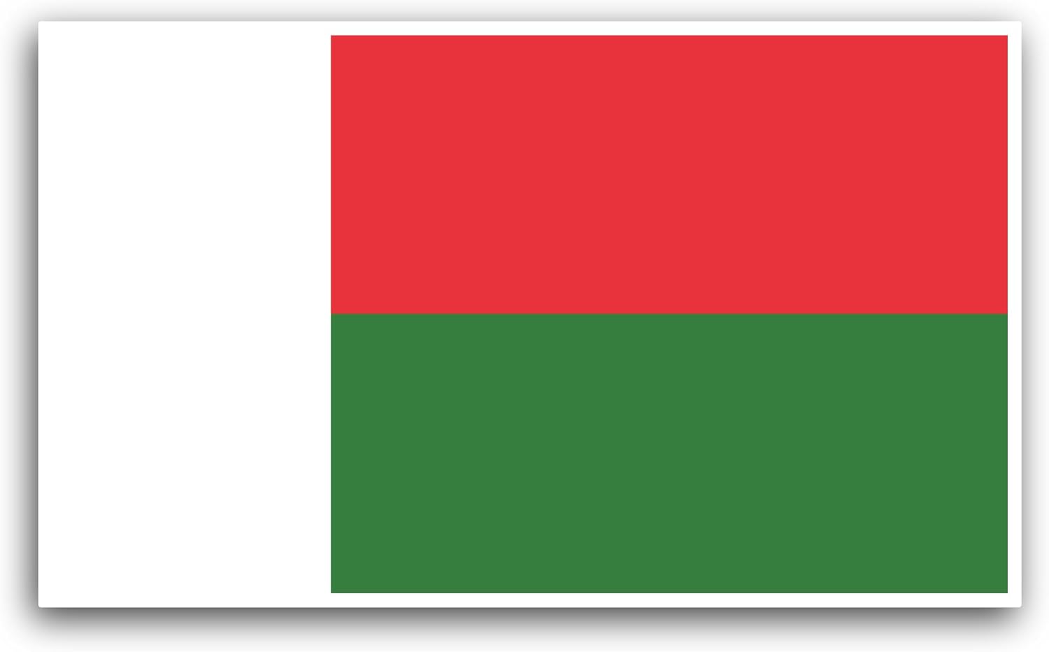 2 (Pieces) 3" and 5" Madagascar Flag Sticker, Waterproof Vinyl Decals for Many Purpose Like Cars, Trucks, Laptops, Phones, Windows and More